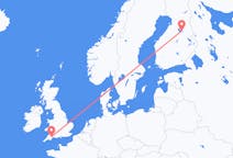 Fly fra Kajaani til Exeter