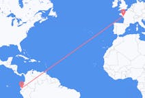 Flyg från Guayaquil, Ecuador till Nantes, Frankrike