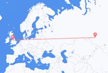 Flyg från Novosibirsk, Ryssland till Manchester, England