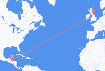 Flights from Punta Gorda, Belize to Durham, England, the United Kingdom