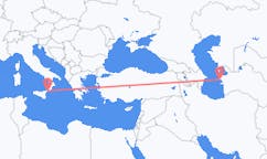 Loty z Turkmenbaszy, Turkmenistan z Reggio di Calabria, Włochy