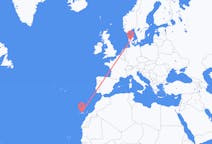 出发地 丹麦出发地 比隆目的地 西班牙特内里费岛的航班