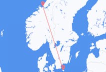 Vols depuis la ville de Ørland vers la ville de Bornholm