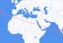Flyrejser fra Thiruvananthapuram, Indien til Ponta Delgada, Portugal