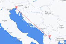 Voli from Ocrida, Macedonia del Nord to Trieste, Italia