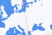 Lennot Tukholmasta, Ruotsi Skyrosille, Kreikka