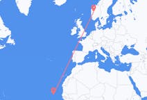 Flyrejser fra Praia, Kap Verde til Sogndal, Norge