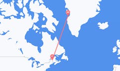 Vluchten van Presque Isle, Verenigde Staten naar Aasiaat, Groenland