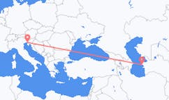 Loty z Turkmenbaszy, Turkmenistan do Triestu, Włochy