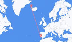 航班从葡萄牙法鲁市到伊萨菲厄泽市，冰岛塞尔