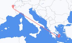 フランスのシャンベリーから、ギリシャのプラカまでのフライト