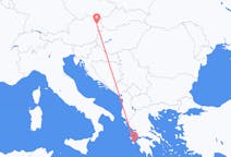 Vluchten van Zakynthos-eiland, Griekenland naar Wenen, Oostenrijk