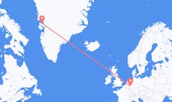 ドイツのケルンから、グリーンランドのクァールストまでのフライト