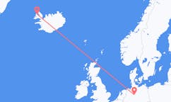 Vluchten van Hannover, Duitsland naar Ísafjörður, IJsland