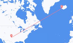 Vluchten van Amarillo, Verenigde Staten naar Reykjavík, IJsland