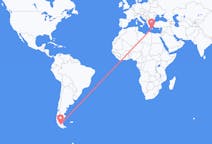 Flyreiser fra Punta Arenas, Chile til Iraklio, Hellas