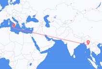 Vluchten van Naypyidaw, Myanmar (Birma) naar Malta, Malta