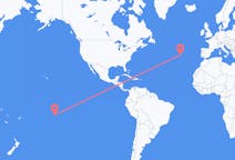Flyrejser fra Tikehau, Fransk Polynesien til Horta, Azorerne, Portugal