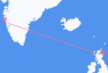 Flyg från Maniitsoq, Grönland till Aberdeen, Skottland