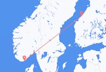 Lennot Kristiansandista Kokkolaan