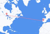 Flyreiser fra Thunder Bay, Canada til Badajoz, Spania