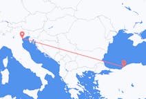 Lennot Venetsiasta, Italia Zonguldakille, Turkki