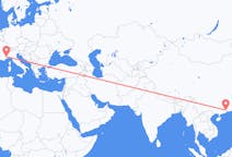 Flyg från Guangzhou, Kina till Cuneo, Italien