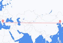 Flyrejser fra Dandong, Kina til Thessaloniki, Grækenland