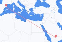 Flyrejser fra Sharurah, Saudi-Arabien til Barcelona, Spanien
