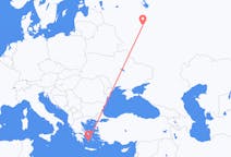 Flyg från Moskva till Plaka, Milos