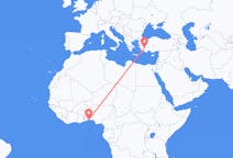 Flyreiser fra Cotonou, Benin til Denizli, Tyrkia