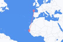 Flyreiser fra Cap Skiring, Senegal til La Coruña, Spania