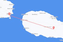 Vluchten van Pico naar Horta, Azoren