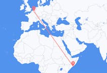 Flyg från Mogadishu, Somalia till Bryssel, Belgien