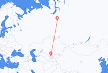 Vluchten van Tasjkent naar Nojabrsk