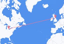 Vluchten van Windsor, Canada naar Durham, Engeland, Engeland