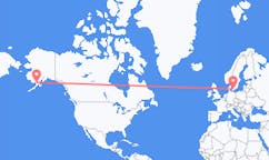 Flyreiser fra King Salmon, USA til København, Danmark