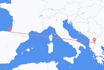 Loty z Ochryda, Macedonia Północna do San Sebastián, Hiszpania