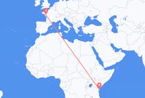 Flights from Mombasa, Kenya to Nantes, France