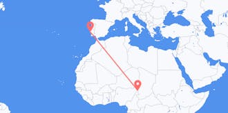 Flyreiser fra Tsjad til Portugal