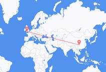 Flyg från Chongqing, Kina till Exeter, England