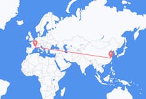 Flyg från Hangzhou, Kina till Nimes, Frankrike