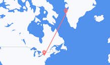 Flyg från Ithaca, USA till Sisimiut, Grönland