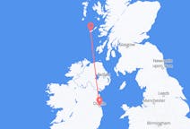 スコットランドのから タイリー島、アイルランドのへ ダブリンフライト
