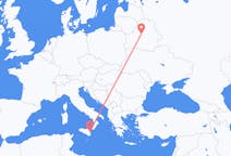 Flyreiser fra Catania, Italia til Minsk, Hviterussland