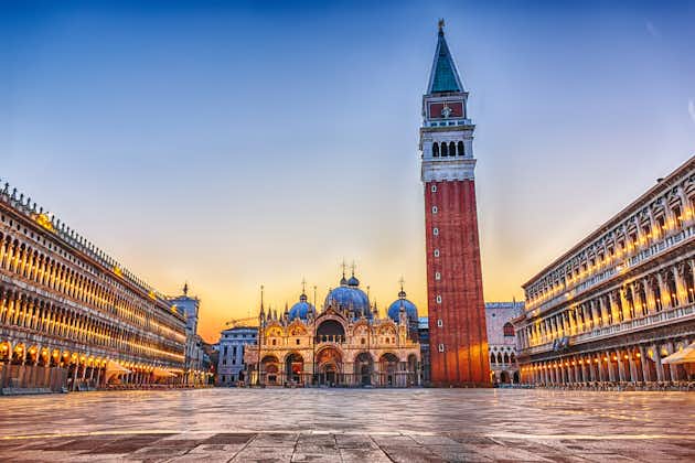 photo of piazza san marco, evening view.