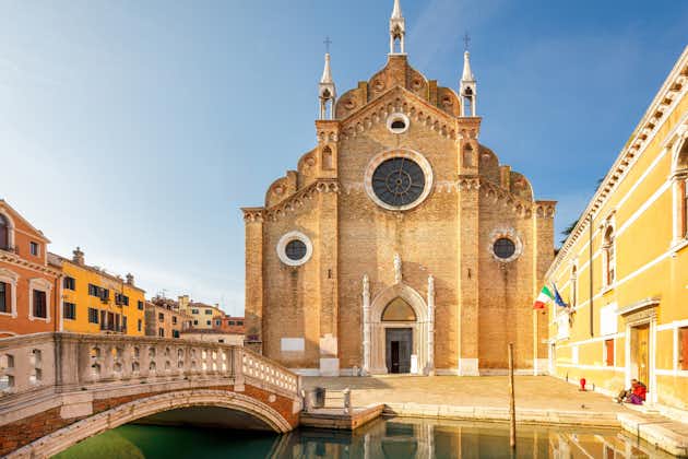 photo of view The Basilica di Santa Maria Gloriosa dei Frari, church in Venice, Italy.