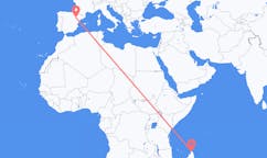 Flyg från Antsiranana, Madagaskar till Zaragoza, Spanien