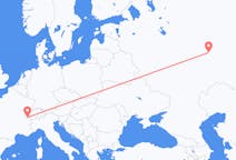 Vluchten van Genève, Zwitserland naar Kazan, Rusland