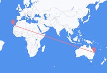 出发地 澳大利亚出发地 阳光海岸地区目的地 西班牙特内里费岛的航班